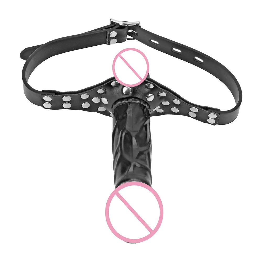 Double Ended Dildo Gag Silicone Open Mouth Gag Dildo Oral Strap On Penis Plug Harness Bdsm Bondage Adult Games Slave Sex Toys