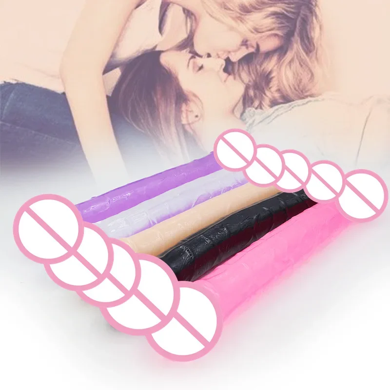 Double head Dildo Long Jelly Realistic Dildo Double Ended Dildo Flexible Big Penis for Women Masturbator Sex Toys for Lesbian
