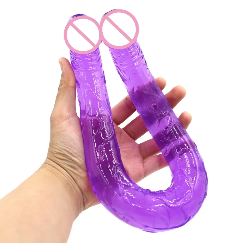 Double head Dildo Long Jelly Realistic Dildo Double Ended Dildo Flexible Big Penis for Women Masturbator Sex Toys for Lesbian