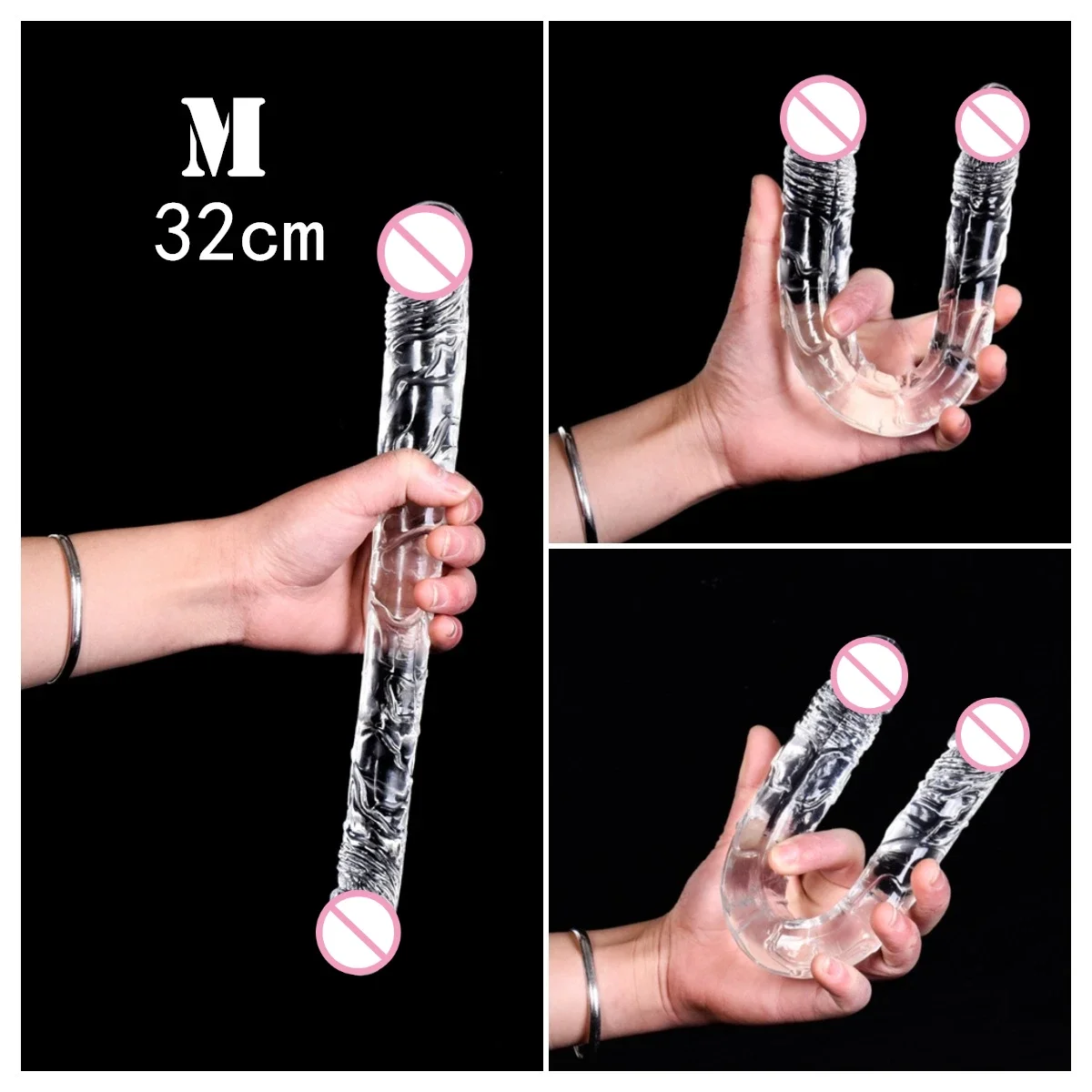 Double head Dildo Long Jelly Realistic Dildo Double Ended Dildo Flexible Big Penis for Women Masturbator Sex Toys for Lesbian