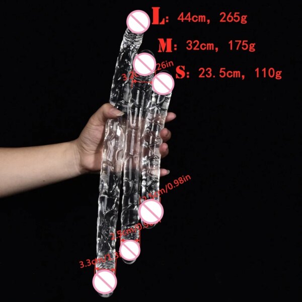 Double head Dildo Long Jelly Realistic Dildo Double Ended Dildo Flexible Big Penis for Women Masturbator Sex Toys for Lesbian
