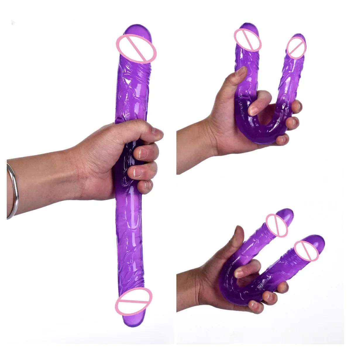 Double head Dildo Long Jelly Realistic Dildo Double Ended Dildo Flexible Big Penis for Women Masturbator Sex Toys for Lesbian