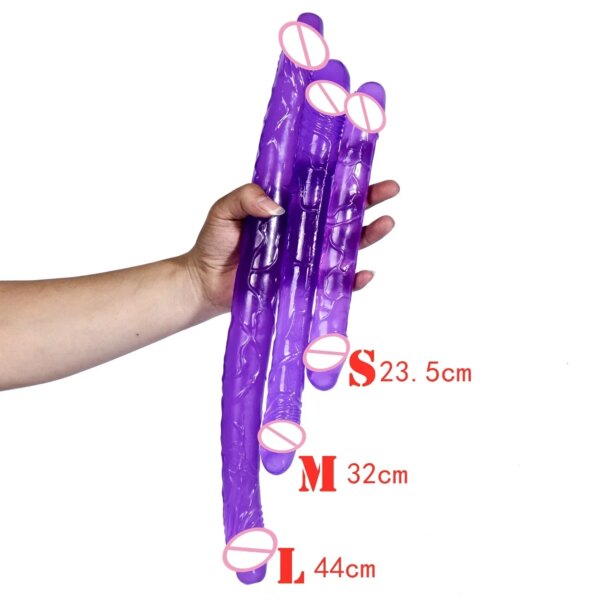 Double head Dildo Long Jelly Realistic Dildo Double Ended Dildo Flexible Big Penis for Women Masturbator Sex Toys for Lesbian
