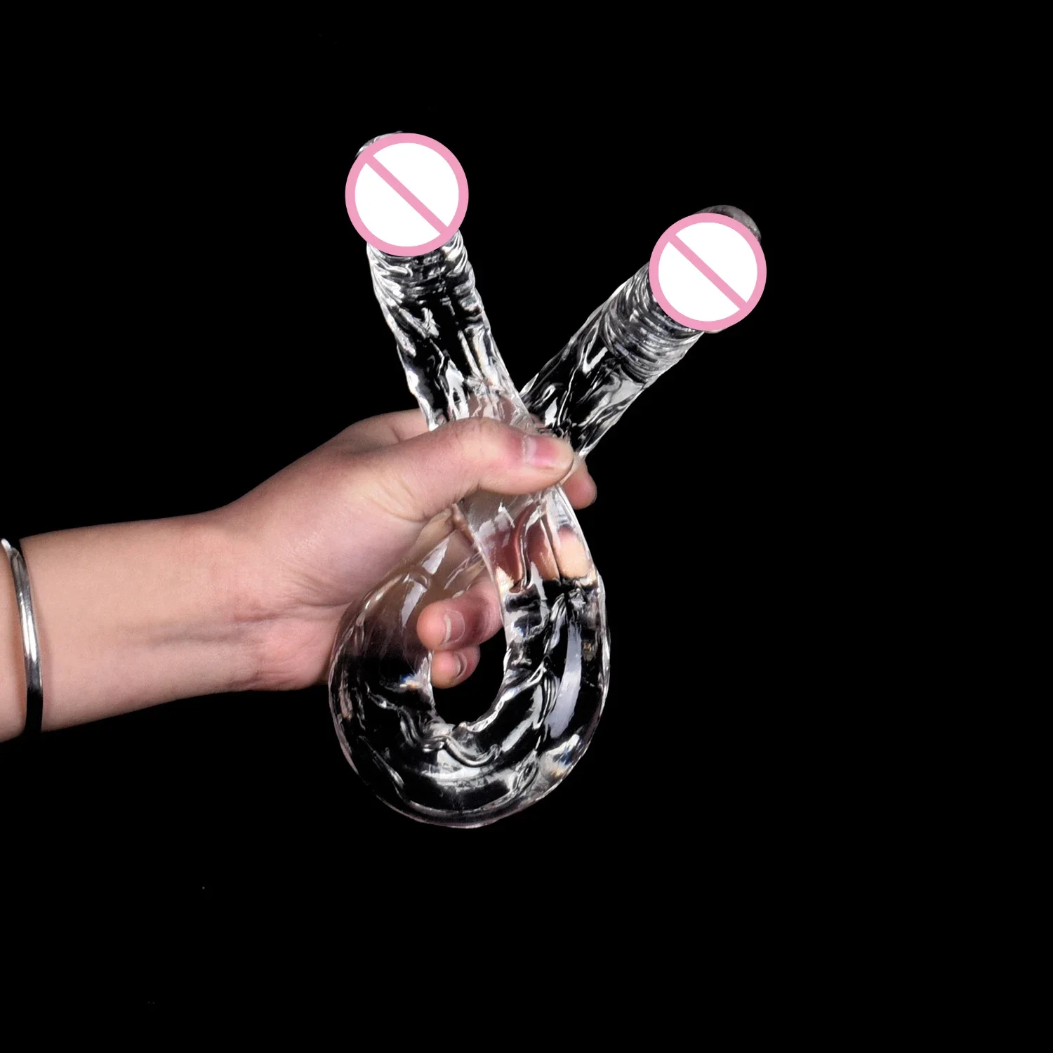 Double head Dildo Long Jelly Realistic Dildo Double Ended Dildo Flexible Big Penis for Women Masturbator Sex Toys for Lesbian