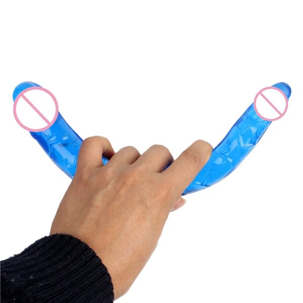 Sex U Shape Double Dildo Flexible Soft Jelly Vagina Anal Women Gay Lesbian Double Ended Dong Penis Artificial Penis Sex Toys 18