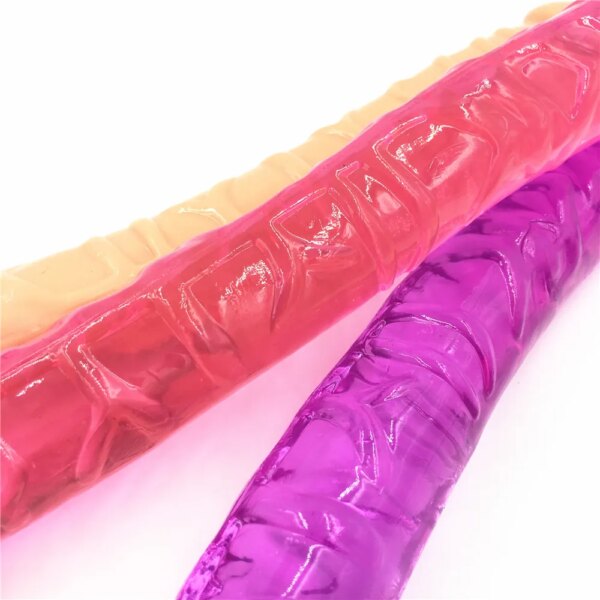 Long Dildos 370mm Flexible Soft Jelly Vagina and Anal Women Gay Lesbian Double Ended Dong Sex Toys Erotic Adult Products