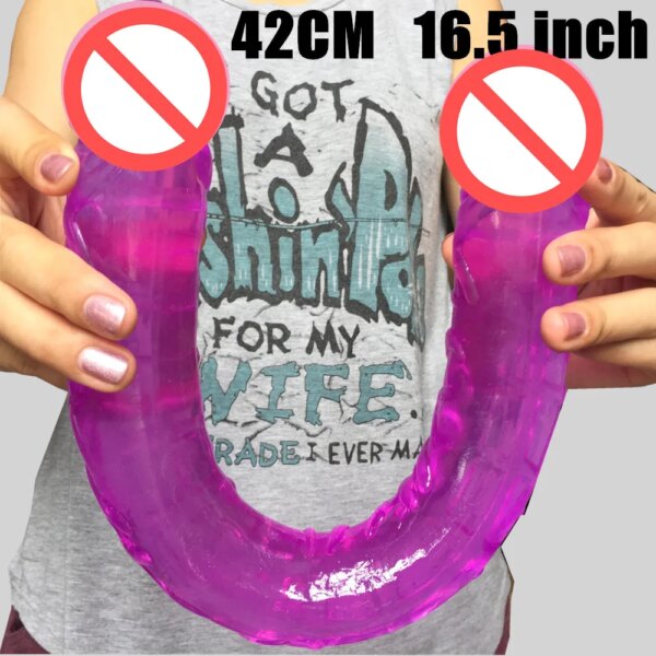 About 5 cm Dia  thick Double Dildo 16.5 Inch 42cm L  dual glan penis for Women Gay Lesbian Double Ended Dong Sex Toy Sex Product