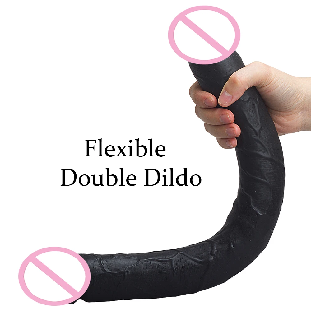 Double Head Dildo Long Realistic Penis Double Ended Phallus Flexible Big Penis for Women Masturbator for Men Sex Toy for Lesbian