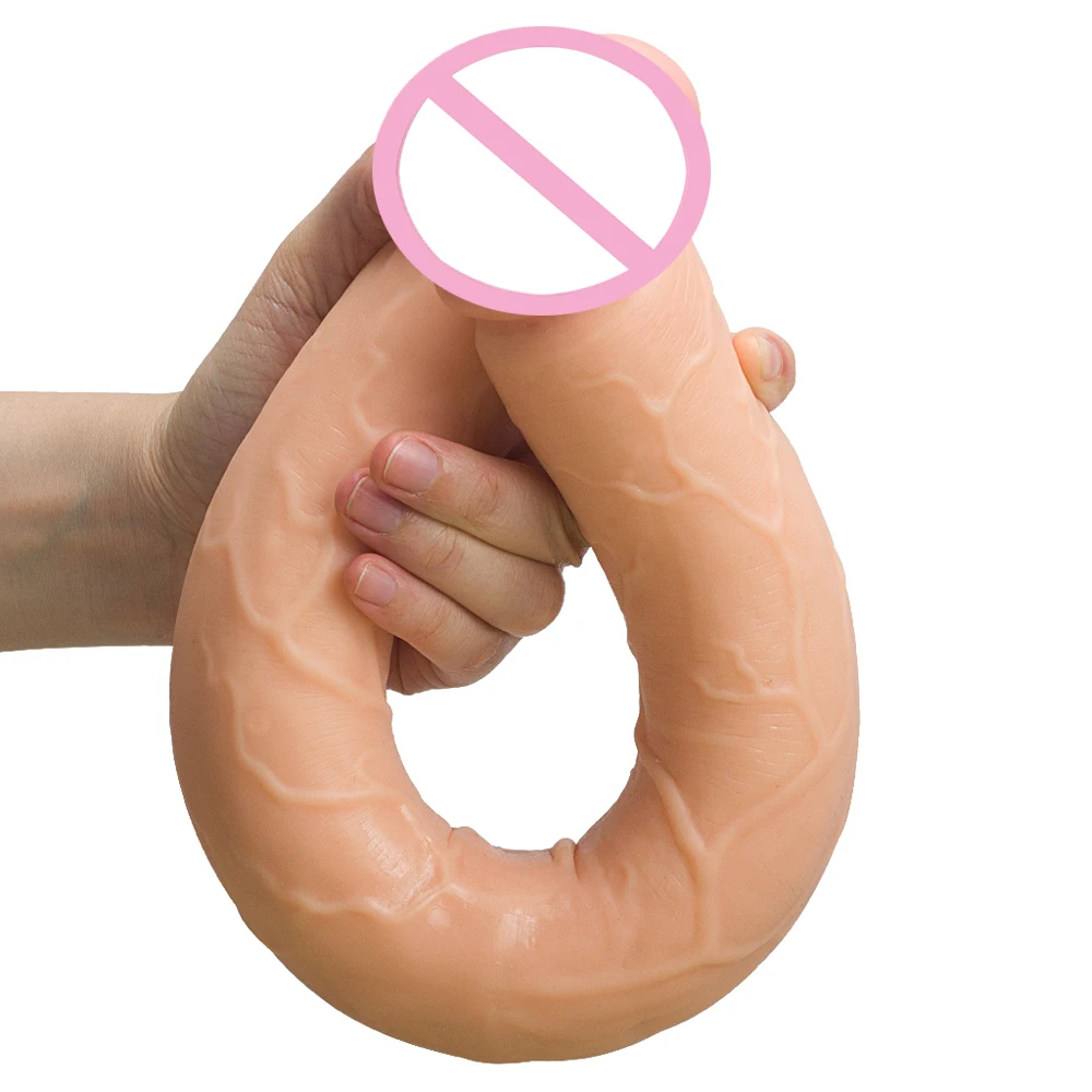 Double Head Dildo Long Realistic Penis Double Ended Phallus Flexible Big Penis for Women Masturbator for Men Sex Toy for Lesbian