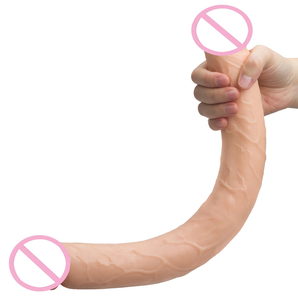 Double Head Dildo Long Realistic Penis Double Ended Phallus Flexible Big Penis for Women Masturbator for Men Sex Toy for Lesbian