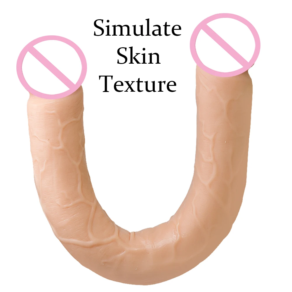 Double Head Dildo Long Realistic Penis Double Ended Phallus Flexible Big Penis for Women Masturbator for Men Sex Toy for Lesbian