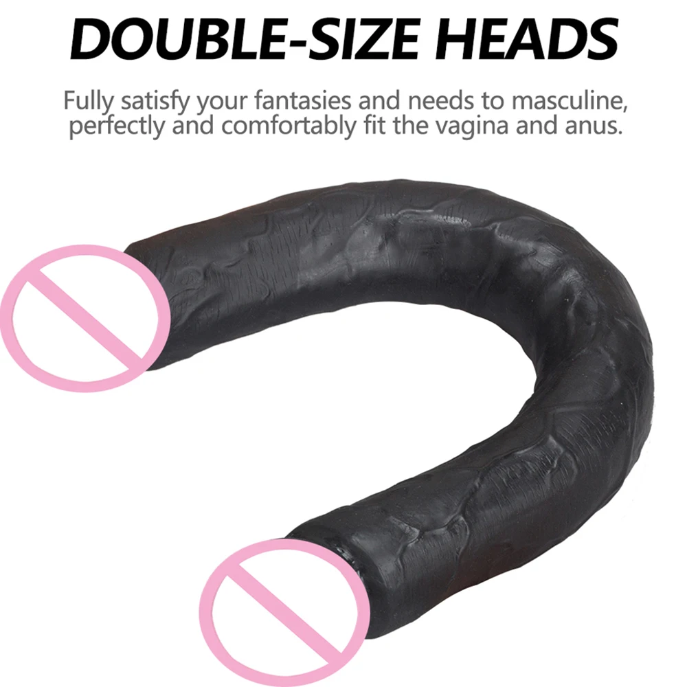 Double Head Dildo Long Realistic Penis Double Ended Phallus Flexible Big Penis for Women Masturbator for Men Sex Toy for Lesbian