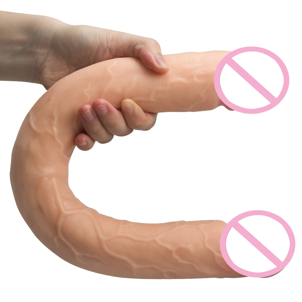 Double Head Dildo Long Realistic Penis Double Ended Phallus Flexible Big Penis for Women Masturbator for Men Sex Toy for Lesbian
