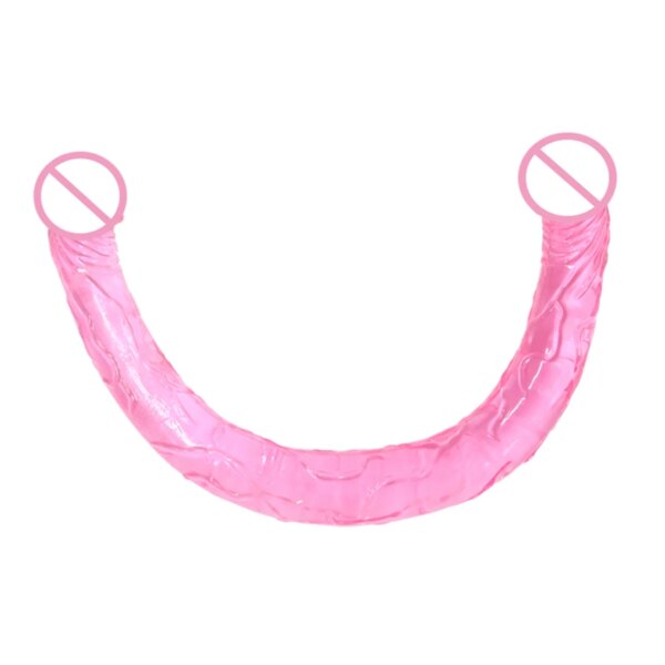 Double Dildo for Couples Vaginal Anal Play Realistic Double Ended Dildo Dual Heads Dong Veined Shaft for Beginners Advanced Uses