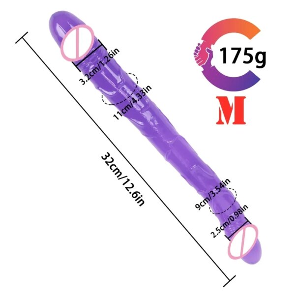 Double head Dildo Long Jelly Realistic Dildo Double Ended Dildo Flexible Big Penis for Women Masturbator Sex Toys for Lesbian