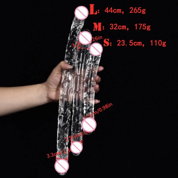 Double head Dildo Long Jelly Realistic Dildo Double Ended Dildo Flexible Big Penis for Women Masturbator Sex Toys for Lesbian