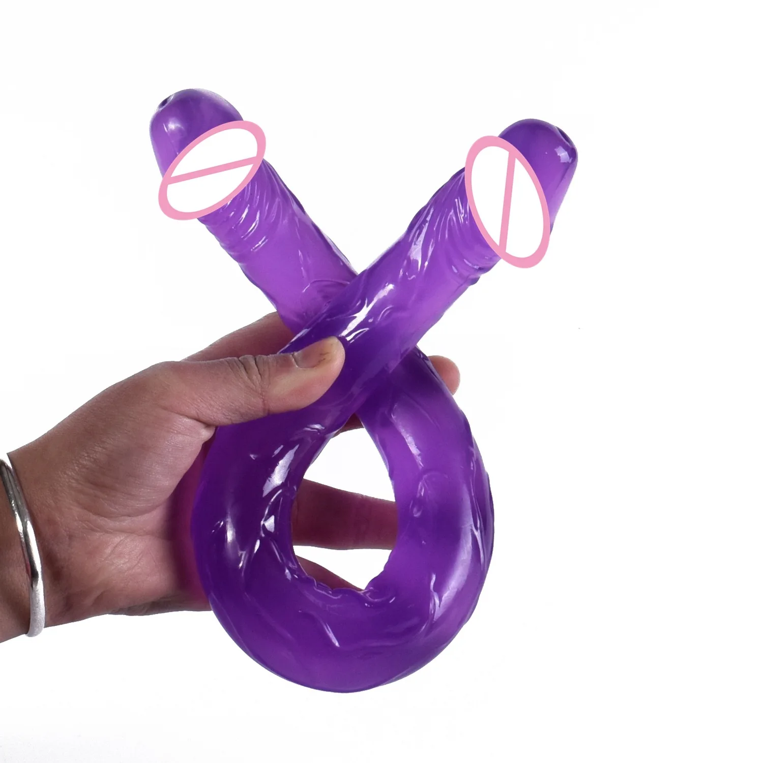 Double head Dildo Long Jelly Realistic Dildo Double Ended Dildo Flexible Big Penis for Women Masturbator Sex Toys for Lesbian