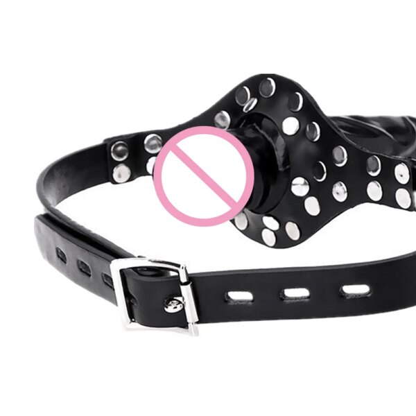 Slave Restraint Realistic Penis Double-Ended Dildo Gag Mouth Plug BDSM Bondage Head Strapon Open Mouth Gag Adult Game
