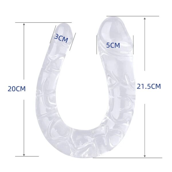 Realistic U Shape Double Ended Dildo Vagina Anal Plug G-spot Masturbators Silicone Soft Jelly Couples Sex Toys For Women Lesbian