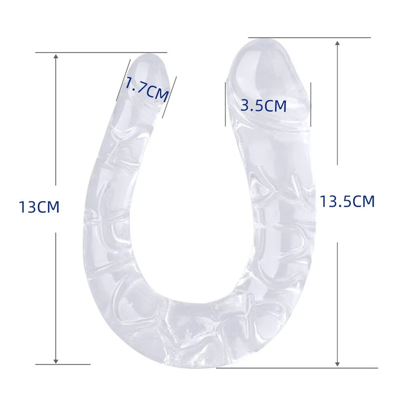 Realistic U Shape Double Ended Dildo Vagina Anal Plug G-spot Masturbators Silicone Soft Jelly Couples Sex Toys For Women Lesbian