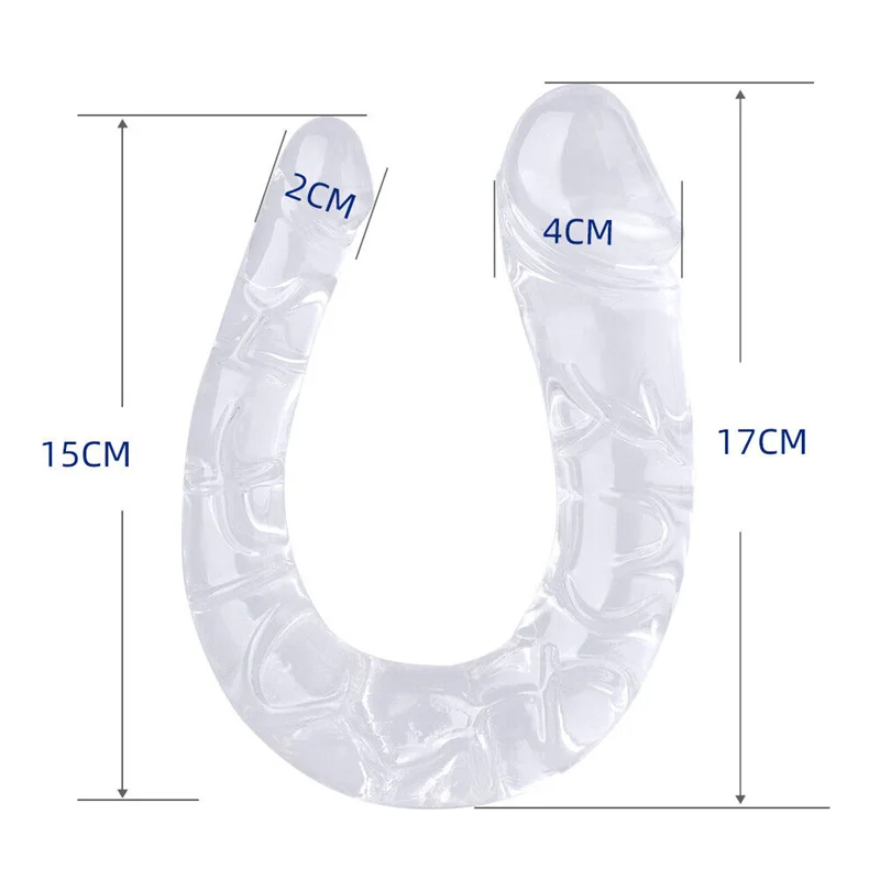 Realistic U Shape Double Ended Dildo Vagina Anal Plug G-spot Masturbators Silicone Soft Jelly Couples Sex Toys For Women Lesbian