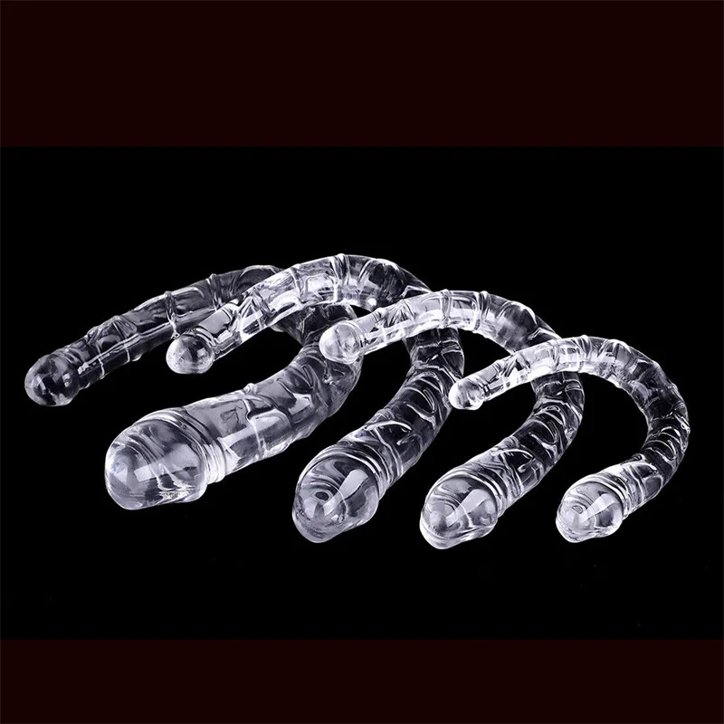 Realistic U Shape Double Ended Dildo Vagina Anal Plug G-spot Masturbators Silicone Soft Jelly Couples Sex Toys For Women Lesbian