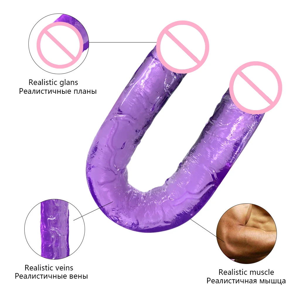 Realistic Dildo Double Ended Dildo Sex Toy For Woman TPE Erotic Soft Long Jelly Dildo for Lesbian Flexible Big Penis Masturbator