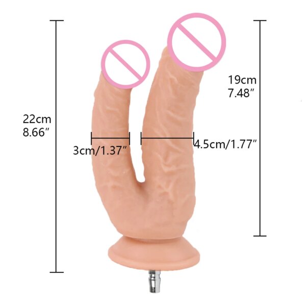 Double-end Dildo Attachments for Quick Air Connector Sex Machine for Women Ana Men Masturbation Machine Sex Toys