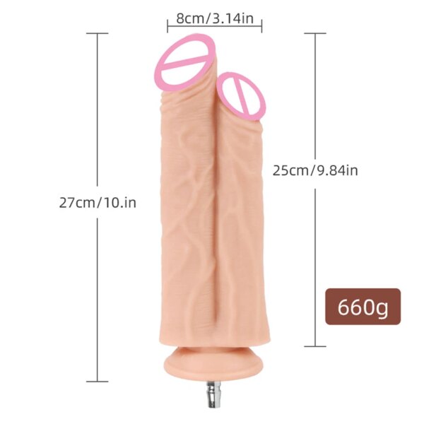 Double-end Dildo Attachments for Quick Air Connector Sex Machine for Women Ana Men Masturbation Machine Sex Toys