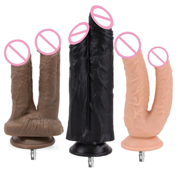 Double-end Dildo Attachments for Quick Air Connector Sex Machine for Women Ana Men Masturbation Machine Sex Toys
