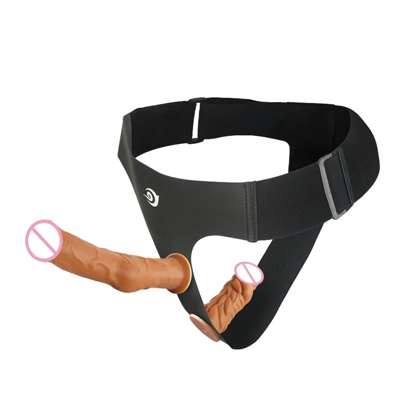 Double Penis Dual Ended Strapon Ultra Elastic Harness Belt Strap On Dildo Adult Sex Toys for Woman Couples Anal Dildos Vibrator