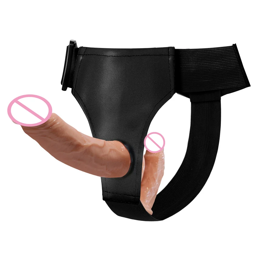 Double Penis Dual Ended Strapon Ultra Elastic Harness Belt Strap On Dildo Adult Sex Toys for Woman Couples Anal Dildos Vibrator