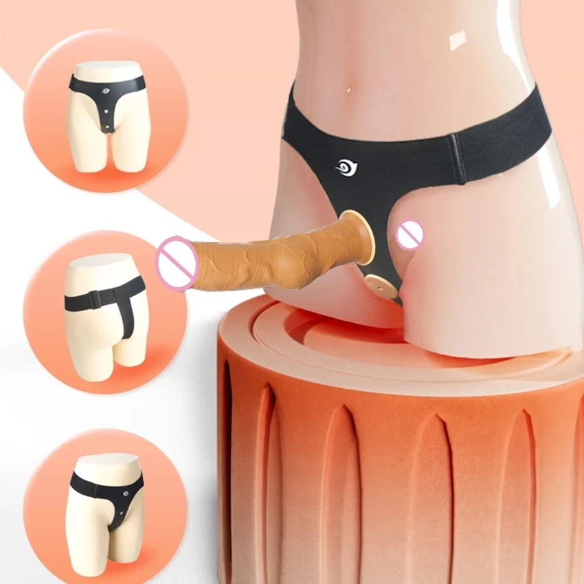 Double Penis Dual Ended Strapon Ultra Elastic Harness Belt Strap On Dildo Adult Sex Toys for Woman Couples Anal Dildos Vibrator