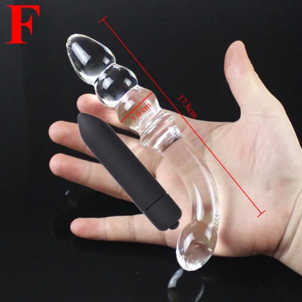 Big Pyrex Glass Dildo Glass Artificial Penis Dick Double Ended Huge Long Crystal Dildo Penis Anal Beads Butt Plug Sex Products