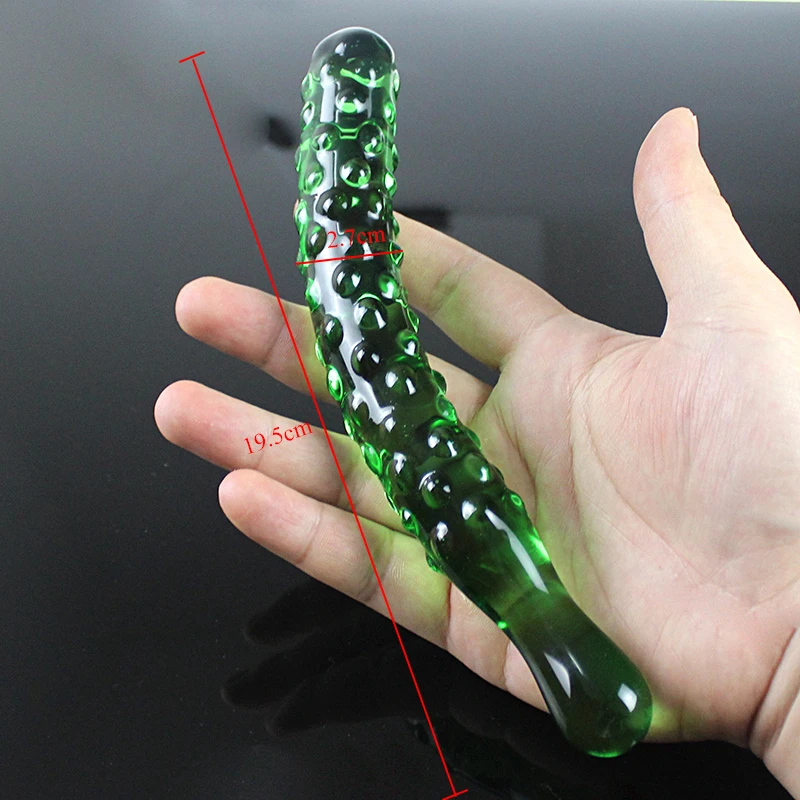Big Pyrex Glass Dildo Glass Artificial Penis Dick Double Ended Huge Long Crystal Dildo Penis Anal Beads Butt Plug Sex Products