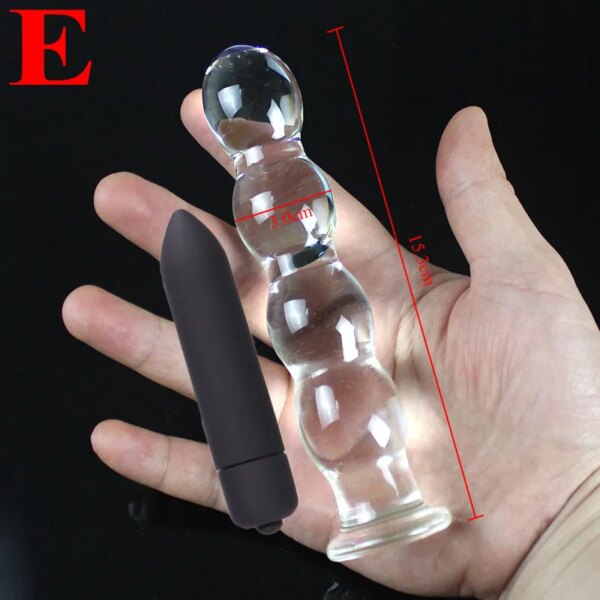 Big Pyrex Glass Dildo Glass Artificial Penis Dick Double Ended Huge Long Crystal Dildo Penis Anal Beads Butt Plug Sex Products