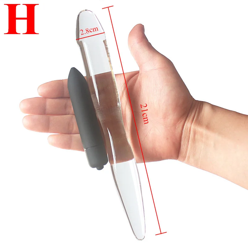 Big Pyrex Glass Dildo Glass Artificial Penis Dick Double Ended Huge Long Crystal Dildo Penis Anal Beads Butt Plug Sex Products