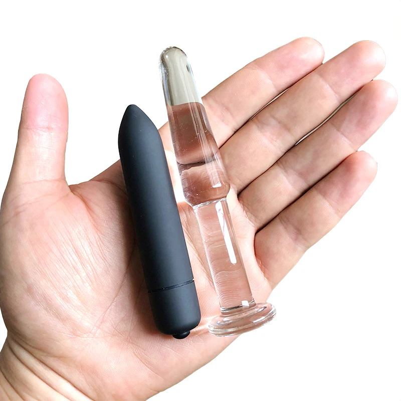 Big Pyrex Glass Dildo Glass Artificial Penis Dick Double Ended Huge Long Crystal Dildo Penis Anal Beads Butt Plug Sex Products