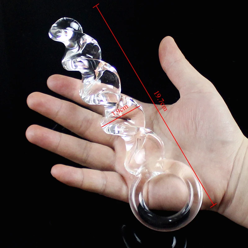 Big Pyrex Glass Dildo Glass Artificial Penis Dick Double Ended Huge Long Crystal Dildo Penis Anal Beads Butt Plug Sex Products