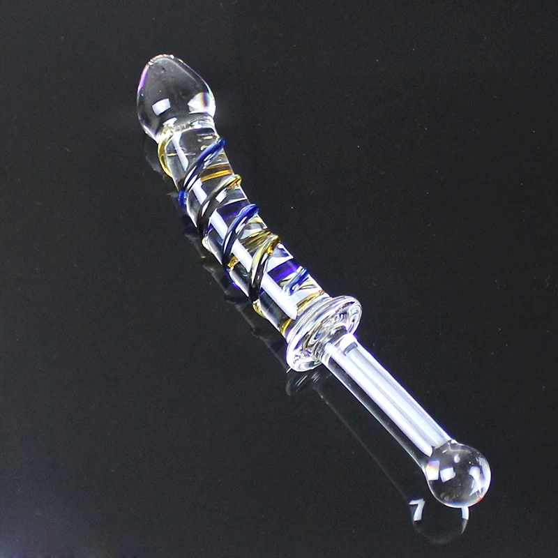 Big Pyrex Glass Dildo Glass Artificial Penis Dick Double Ended Huge Long Crystal Dildo Penis Anal Beads Butt Plug Sex Products