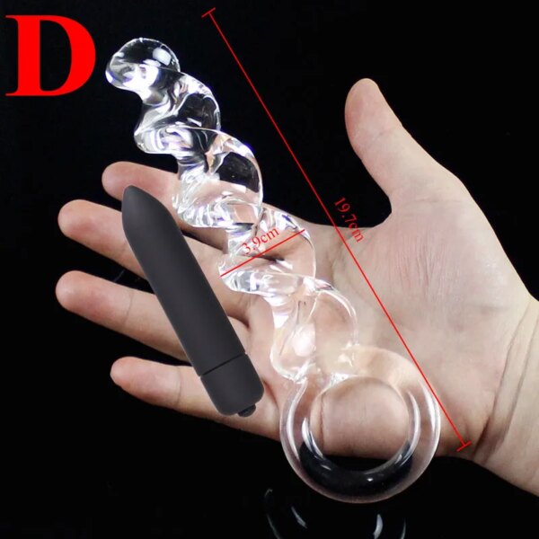 Big Pyrex Glass Dildo Glass Artificial Penis Dick Double Ended Huge Long Crystal Dildo Penis Anal Beads Butt Plug Sex Products