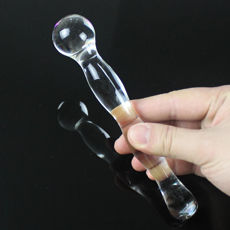 Big Pyrex Glass Dildo Glass Artificial Penis Dick Double Ended Huge Long Crystal Dildo Penis Anal Beads Butt Plug Sex Products