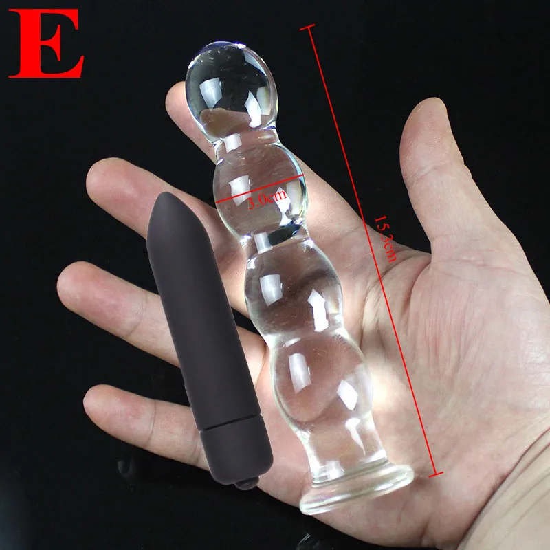 Big Pyrex Glass Dildo Glass Artificial Penis Dick Double Ended Huge Long Crystal Dildo Penis Anal Beads Butt Plug Sex Products