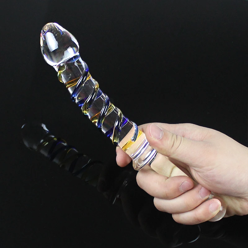 Big Pyrex Glass Dildo Glass Artificial Penis Dick Double Ended Huge Long Crystal Dildo Penis Anal Beads Butt Plug Sex Products