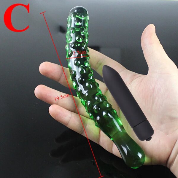 Big Pyrex Glass Dildo Glass Artificial Penis Dick Double Ended Huge Long Crystal Dildo Penis Anal Beads Butt Plug Sex Products