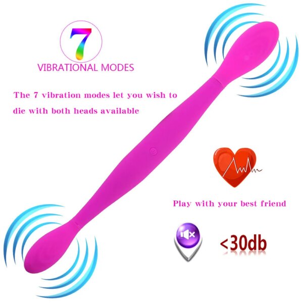 Dildo Vibrator for Women Men Lesbian Toys Double Ended Penis Prostate G-spot Massager Sex Toys for Couples Masturbator
