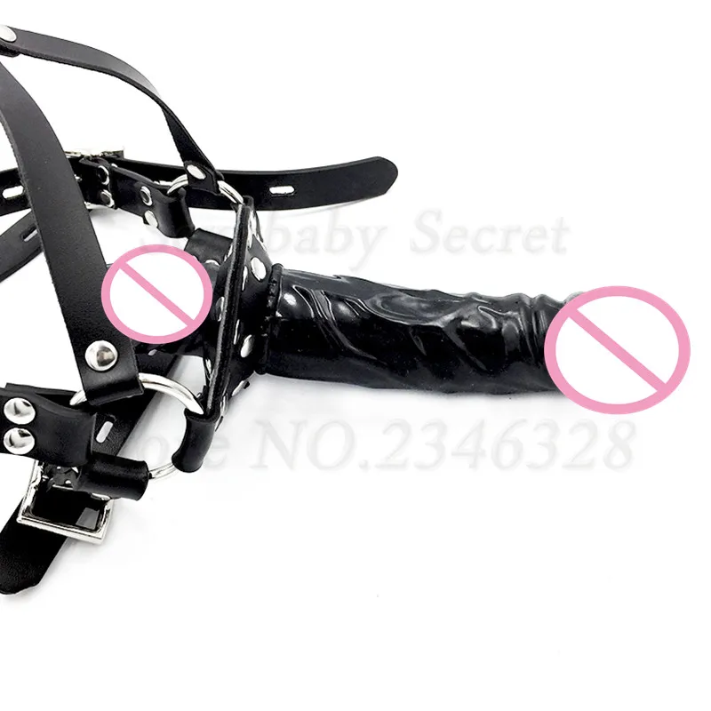 Double-Ended Dildos Gag Strap On Open Mouth Dong Plug PU Leather Harness Realistic Cock Bondage Adult Games Sex Toys For Couples Double-Ended Dildos Gag Strap On Open Mouth Dong Plug PU Leather Harness Realistic Cock Bondage Adult Games Sex Toys For Couples