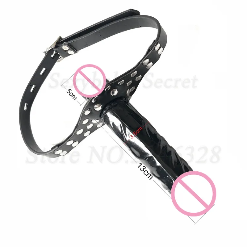 Double-Ended Dildos Gag Strap On Open Mouth Dong Plug PU Leather Harness Realistic Cock Bondage Adult Games Sex Toys For Couples Double-Ended Dildos Gag Strap On Open Mouth Dong Plug PU Leather Harness Realistic Cock Bondage Adult Games Sex Toys For Couples