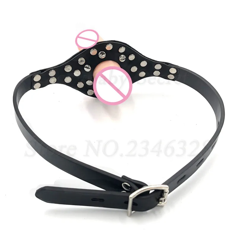 Double-Ended Dildos Gag Strap On Open Mouth Dong Plug PU Leather Harness Realistic Cock Bondage Adult Games Sex Toys For Couples Double-Ended Dildos Gag Strap On Open Mouth Dong Plug PU Leather Harness Realistic Cock Bondage Adult Games Sex Toys For Couples
