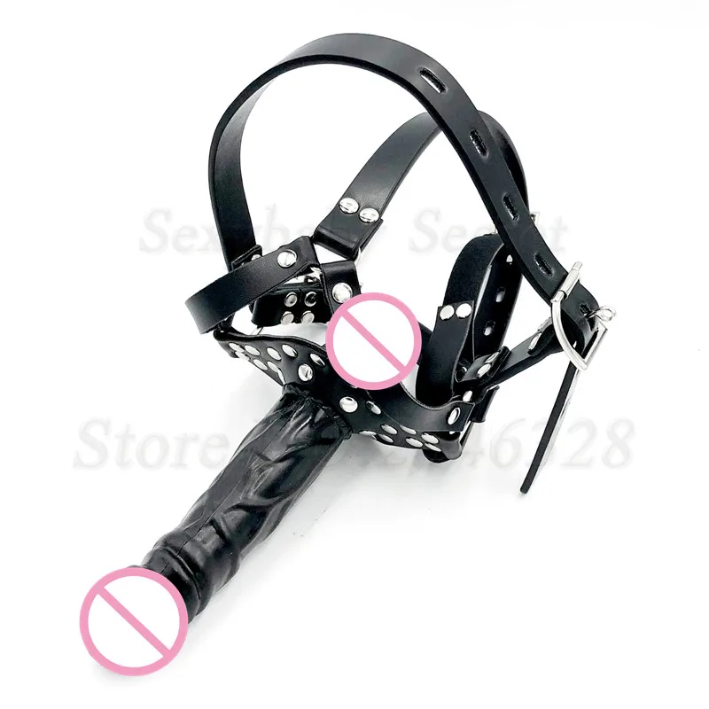 Double-Ended Dildos Gag Strap On Open Mouth Dong Plug PU Leather Harness Realistic Cock Bondage Adult Games Sex Toys For Couples Double-Ended Dildos Gag Strap On Open Mouth Dong Plug PU Leather Harness Realistic Cock Bondage Adult Games Sex Toys For Couples